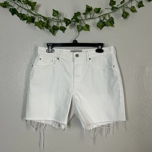 EVERLANE The Denim Short White Denim Jean Shorts size 27